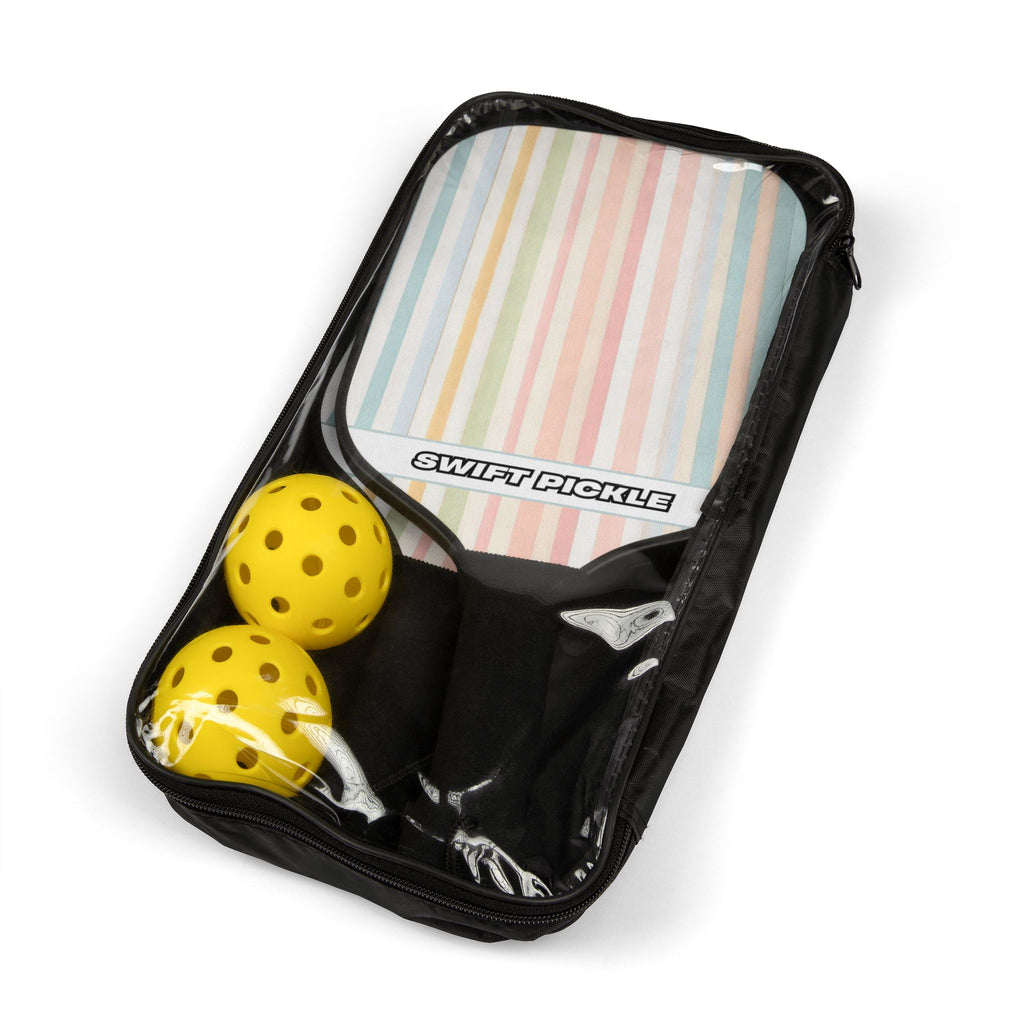 Pastel Stripe Pickleball Paddle Set